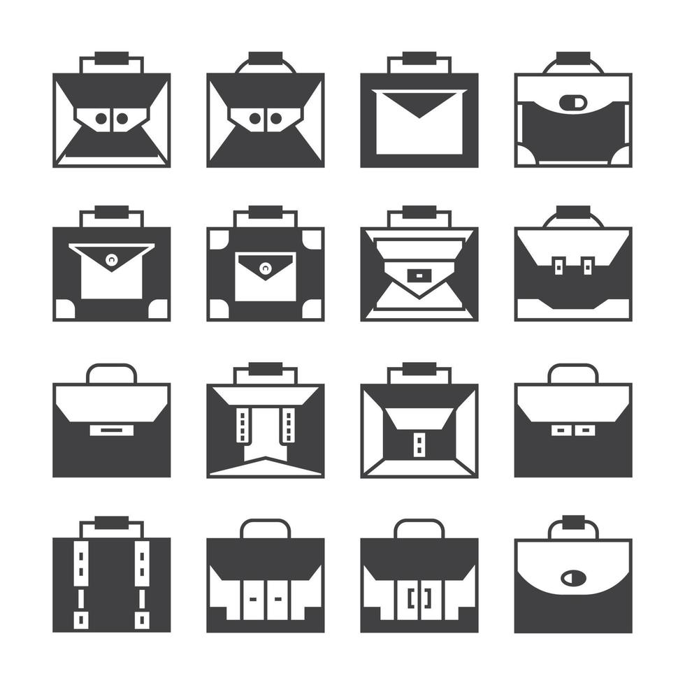 set di icone di borsa da lavoro vettore
