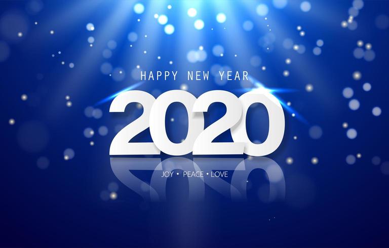 Banner di felice anno nuovo 2020 vettore