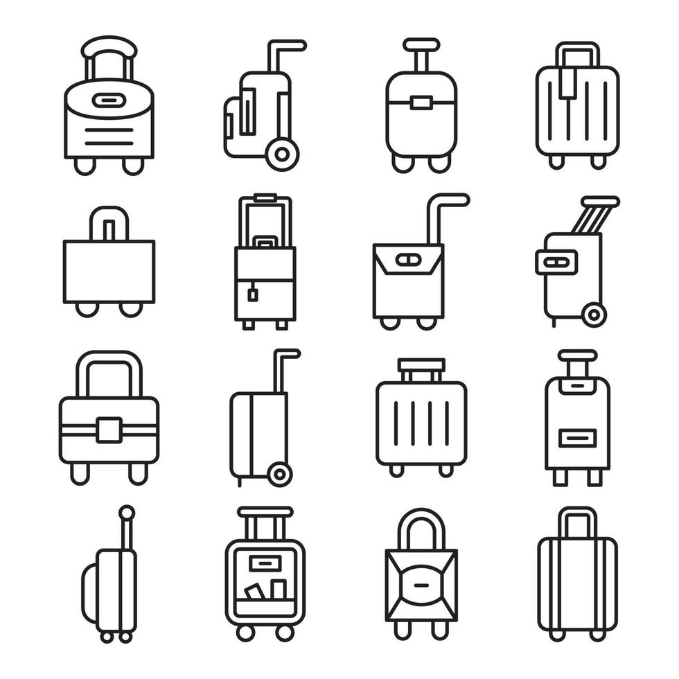 illustrazione delle icone della borsa dei bagagli vettore