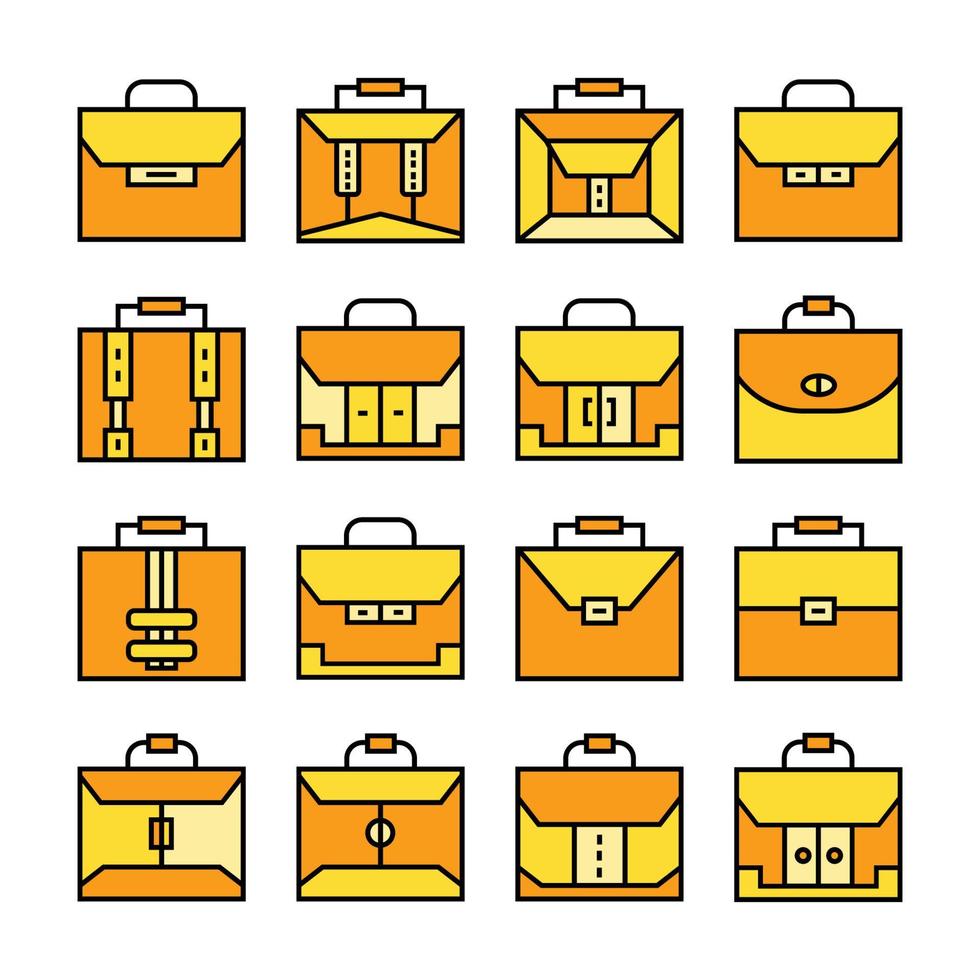 illustrazione di vettore delle icone della valigetta gialla