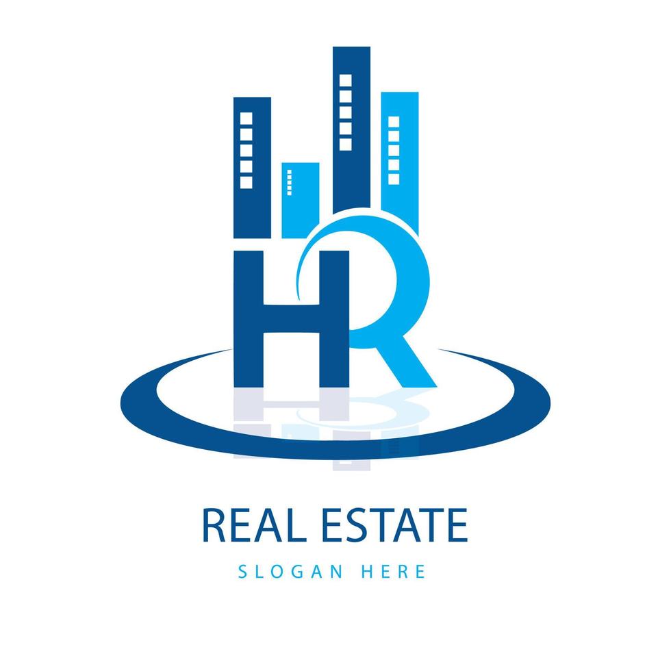 design del logo per la casa, la lettera hr è progettata per essere un simbolo o un'icona del disegno vettoriale della casa free vector1