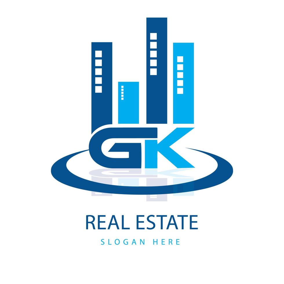 design del logo per la casa, la lettera gk è progettata per essere un simbolo o un'icona del vettore libero del disegno vettoriale della casa