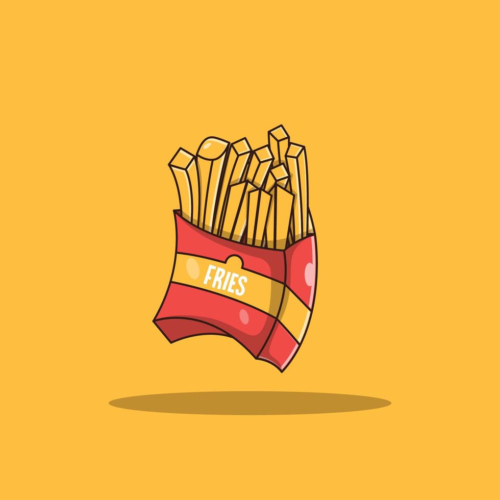 illustrazione dell'icona di vettore del fumetto delle patate fritte