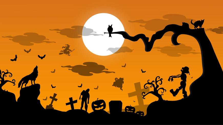 Felice giorno di Halloween sullo sfondo vettore