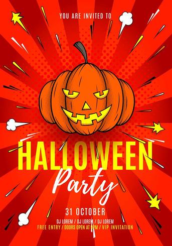 Manifesto del partito di Halloween con Jack-O-Lantern vettore