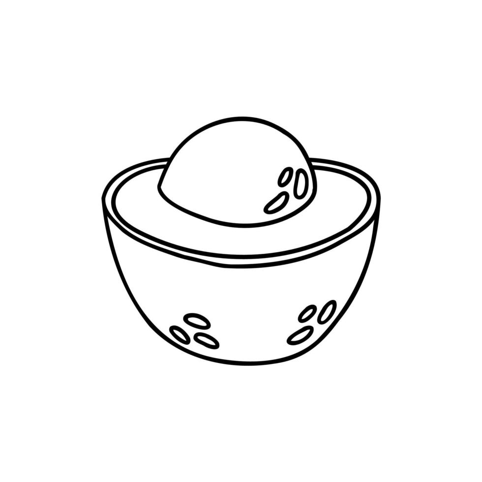 scarabocchiare mezzo avocado. illustrazione vettoriale disegnata a mano.