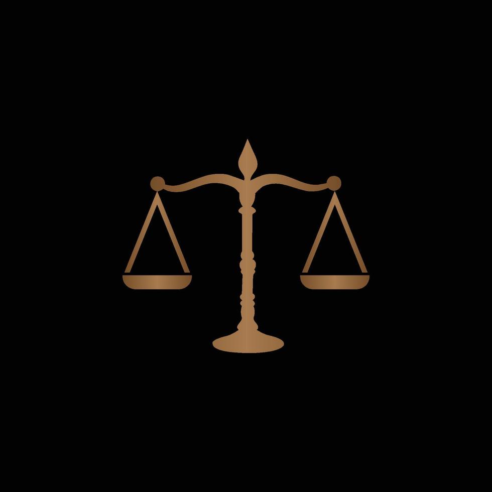 simboli creativi dello studio legale con il vettore della bilancia della giustizia