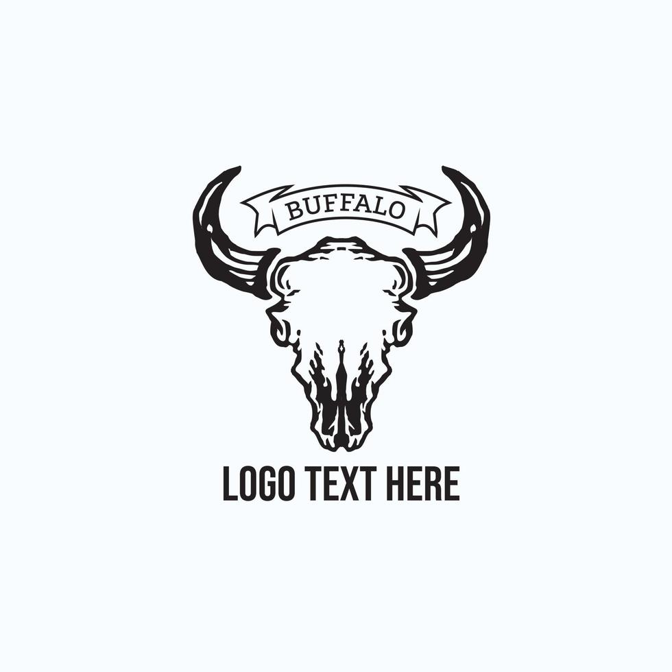 ispirazione per il design del logo esclusivo di bufalo vettore