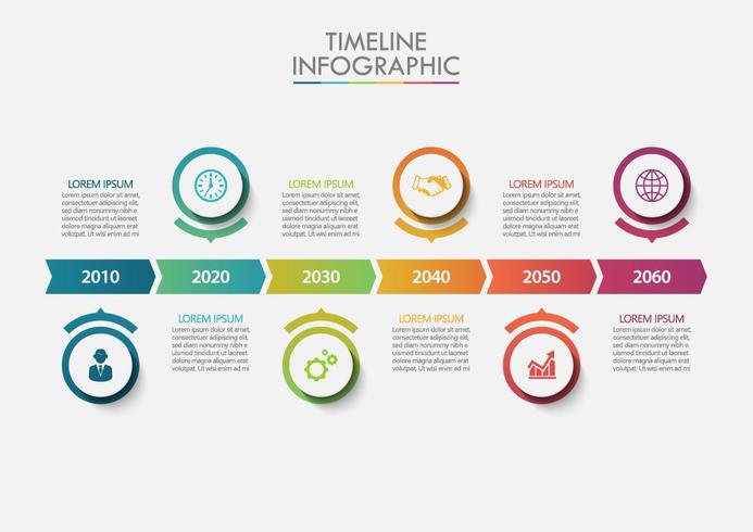 Modello di infografica timeline di affari vettore