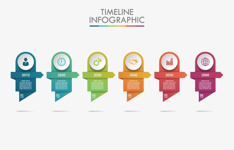 Modello di infografica timeline di affari vettore
