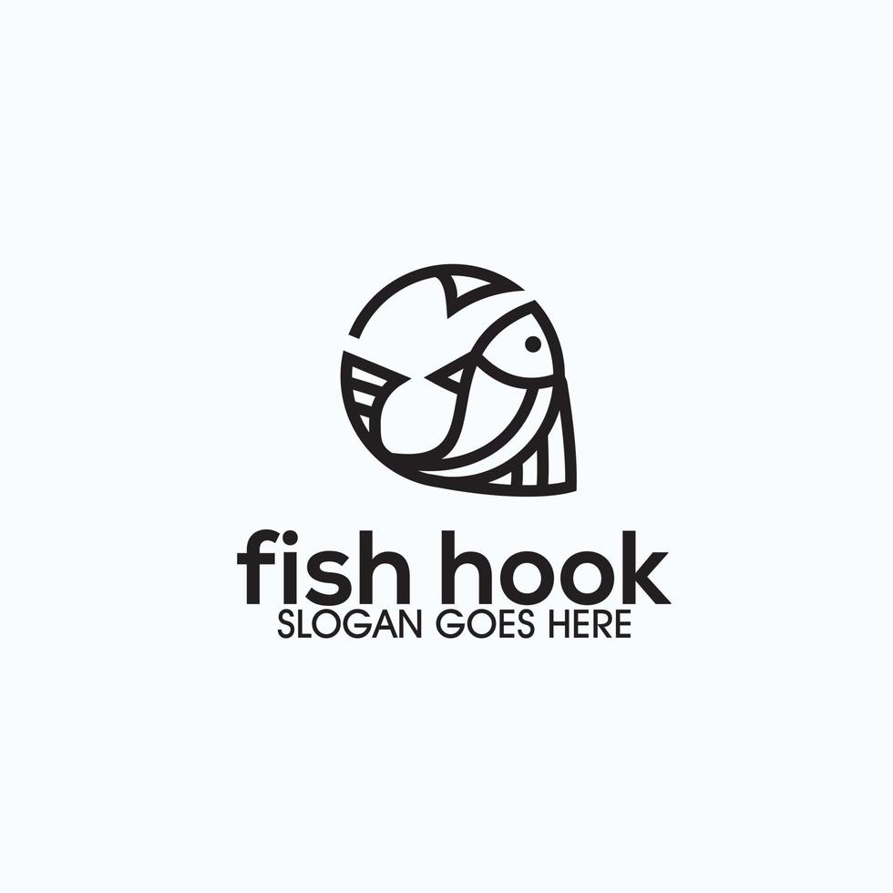 ispirazione per il design del logo esclusivo dell'amo da pesca vettore