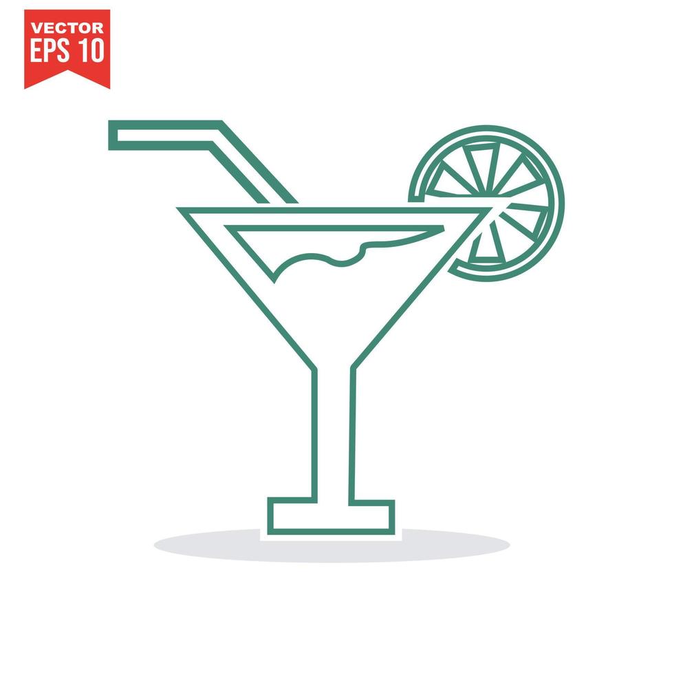 icona cocktail, bicchiere da martini vettore