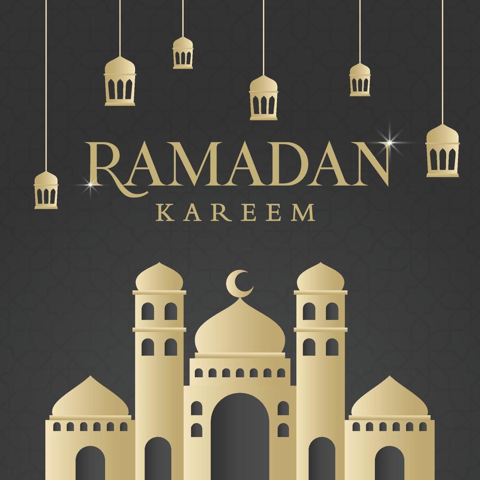 design di sfondo islamico ramadan kareem con uso in stile moderno e arabo per contenuti di social media e banner pubblicitari, eid mubarak, hari raya, eid fitr, eid adha, hajj, umrah vettore