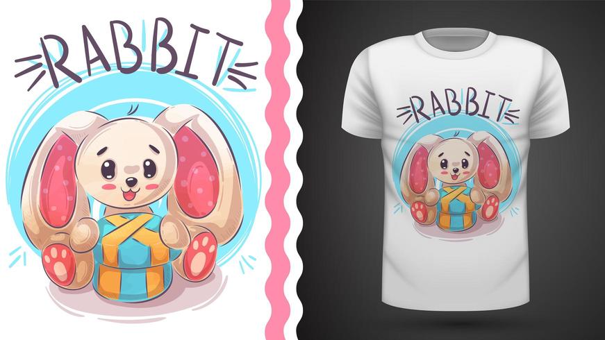 Coniglio pasquale felice - idea per t-shirt stampata vettore