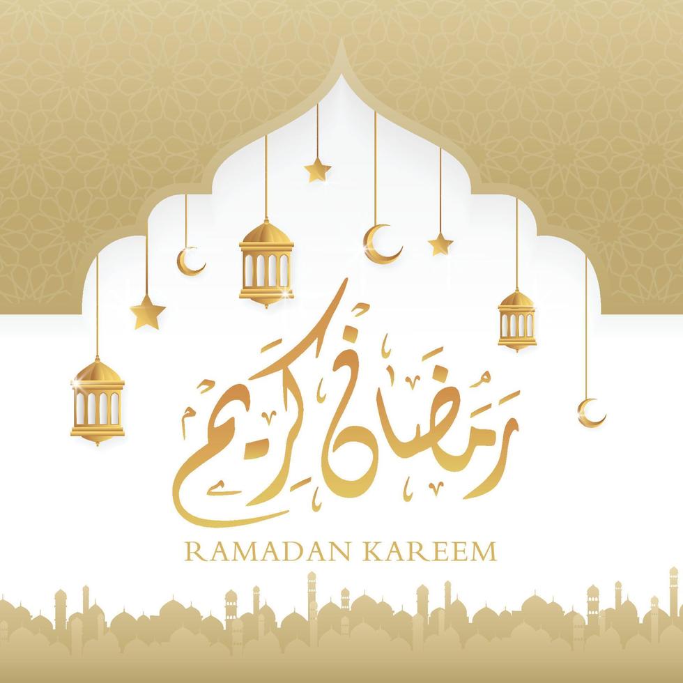 design di sfondo islamico ramadan kareem con uso in stile moderno e arabo per contenuti di social media e banner pubblicitari vettore