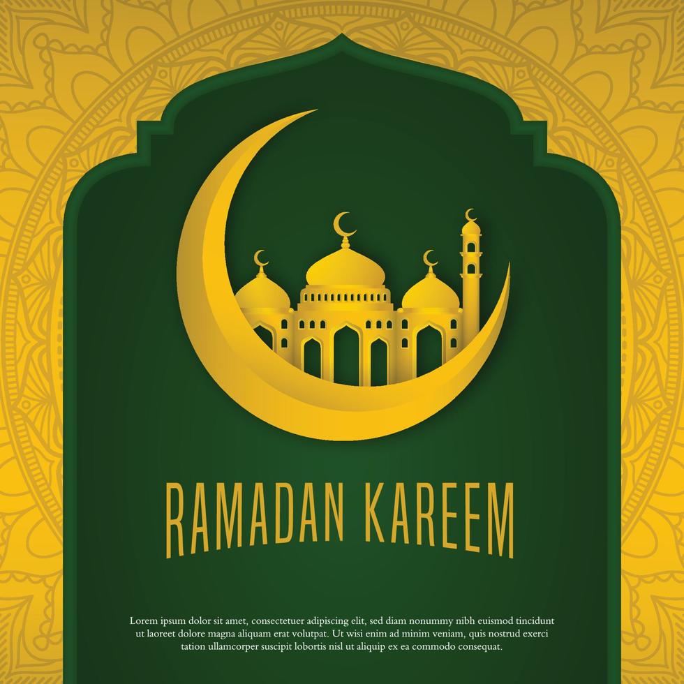 design di sfondo islamico ramadan kareem con uso in stile moderno e arabo per contenuti di social media e banner pubblicitari vettore