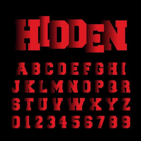 Modello di carattere alfabeto nascosto vettore