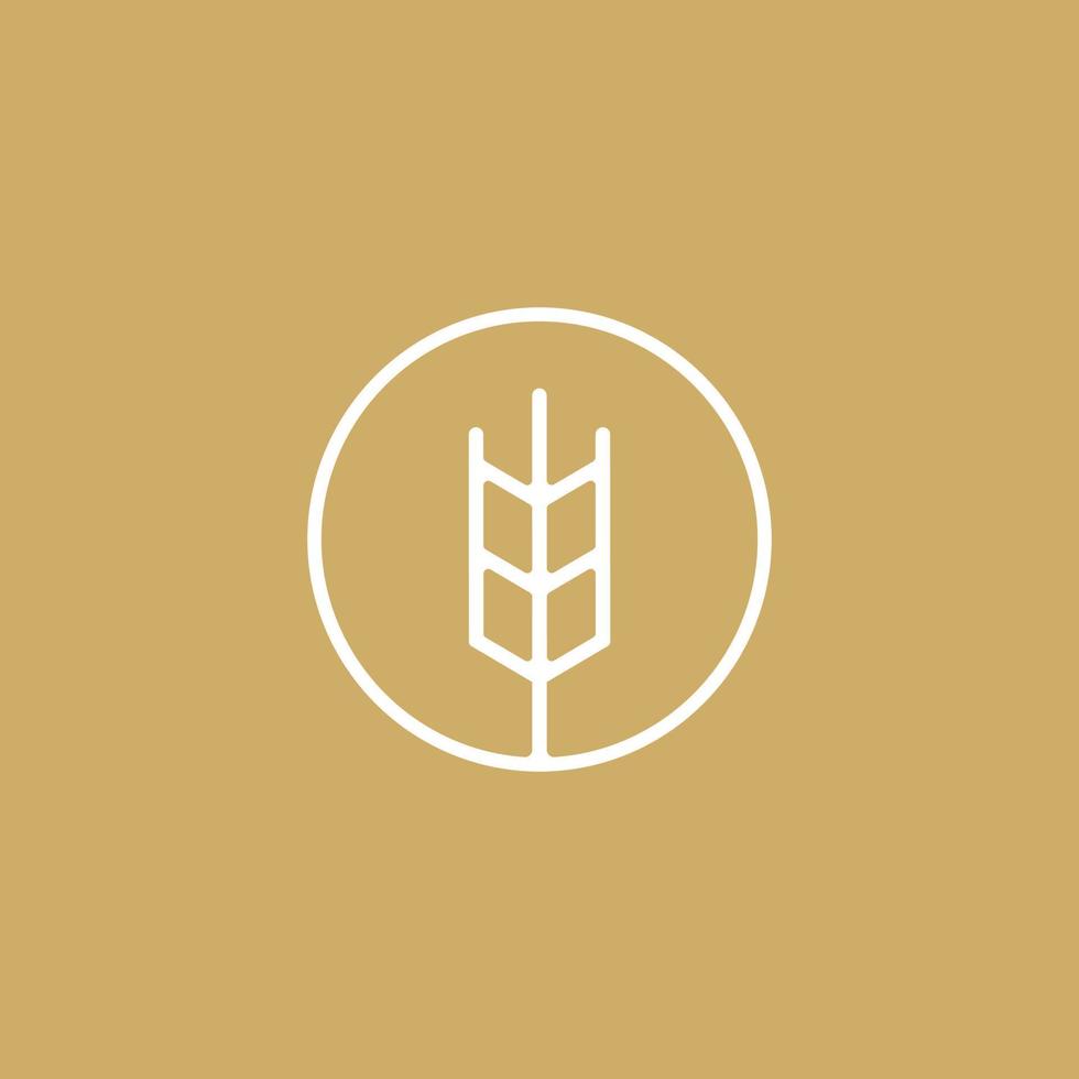 ispirazione per il design vettoriale del logo in stile linea di grano di grano