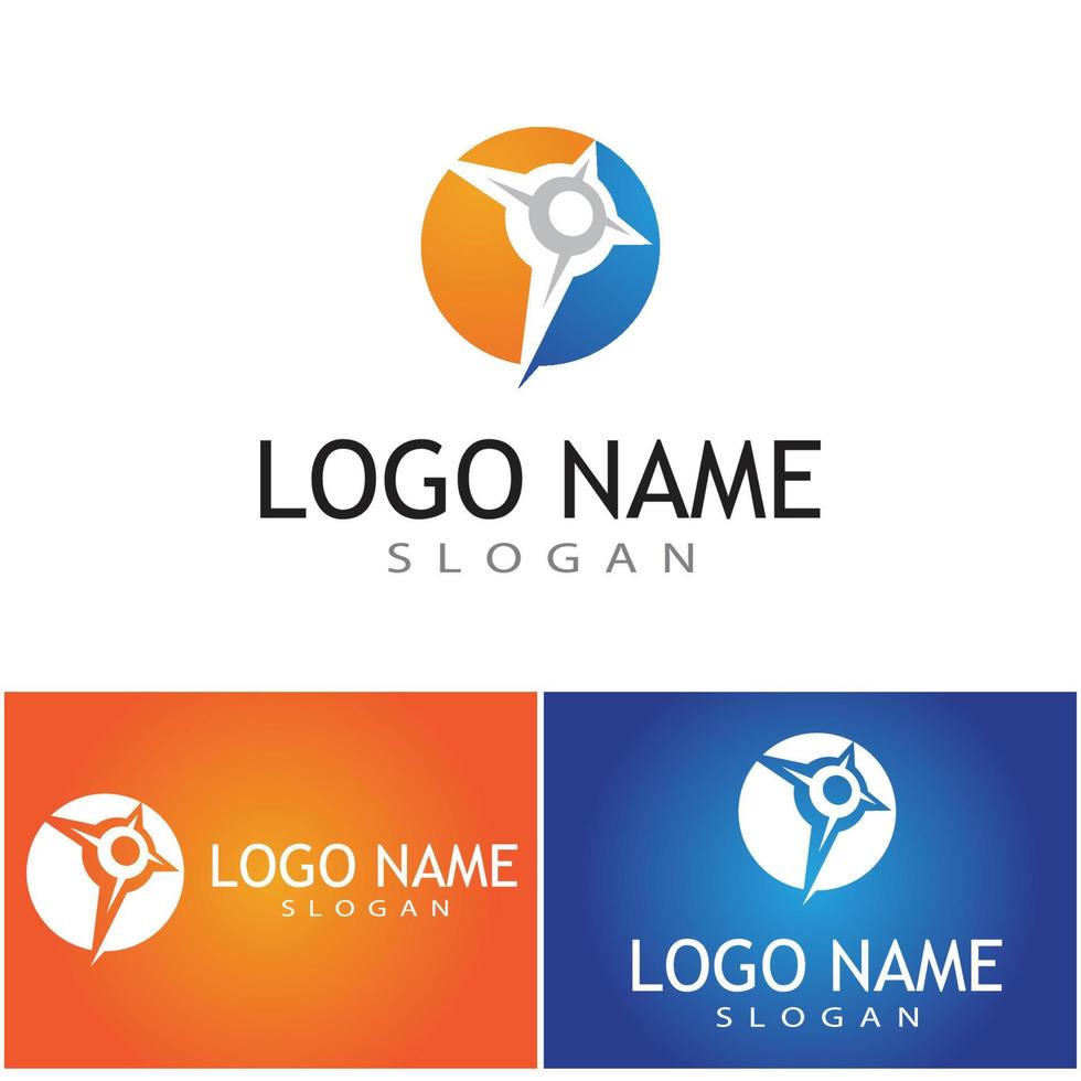 icona della bussola illustrazione vettoriale logo design template