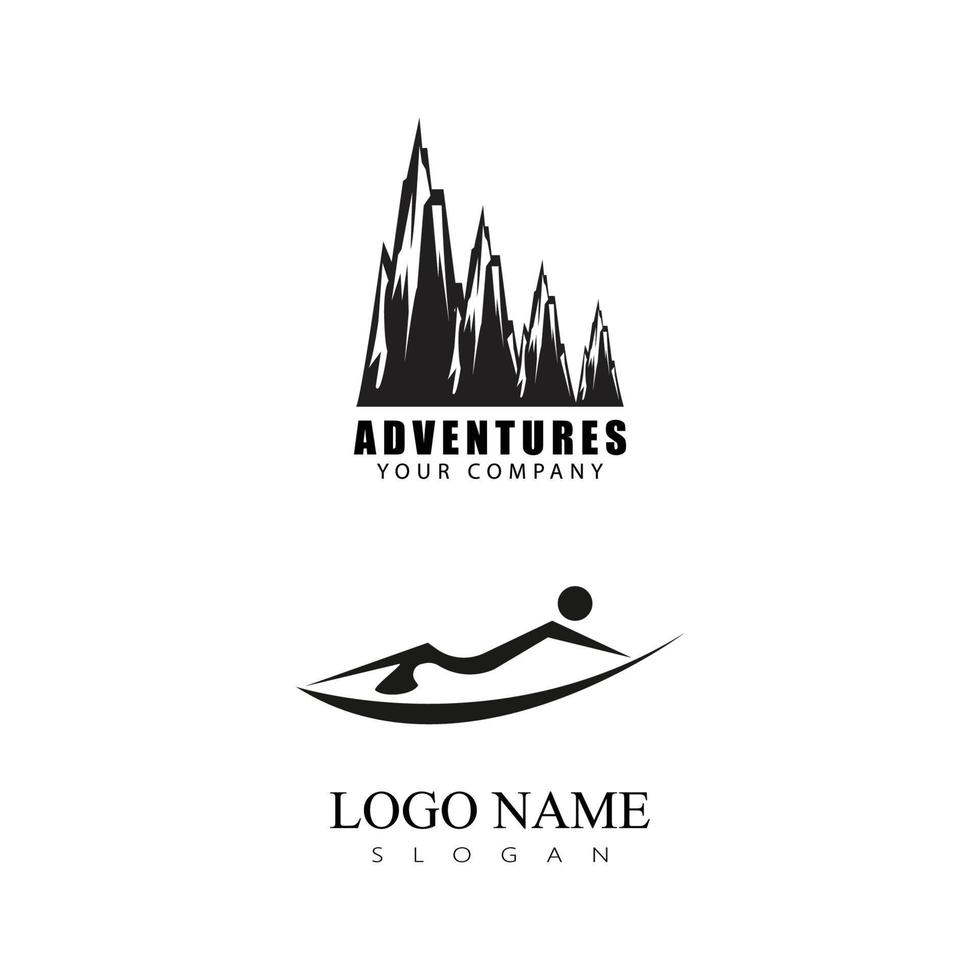 progettazione dell'illustrazione di vettore del modello di logo dell'icona della montagna