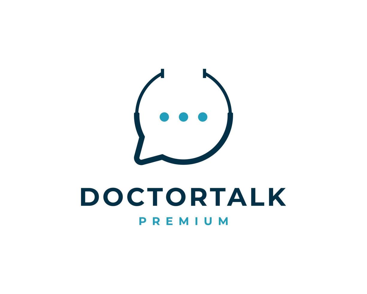colloquio medico con ispirazione per il design vettoriale del logo dello stetoscopio