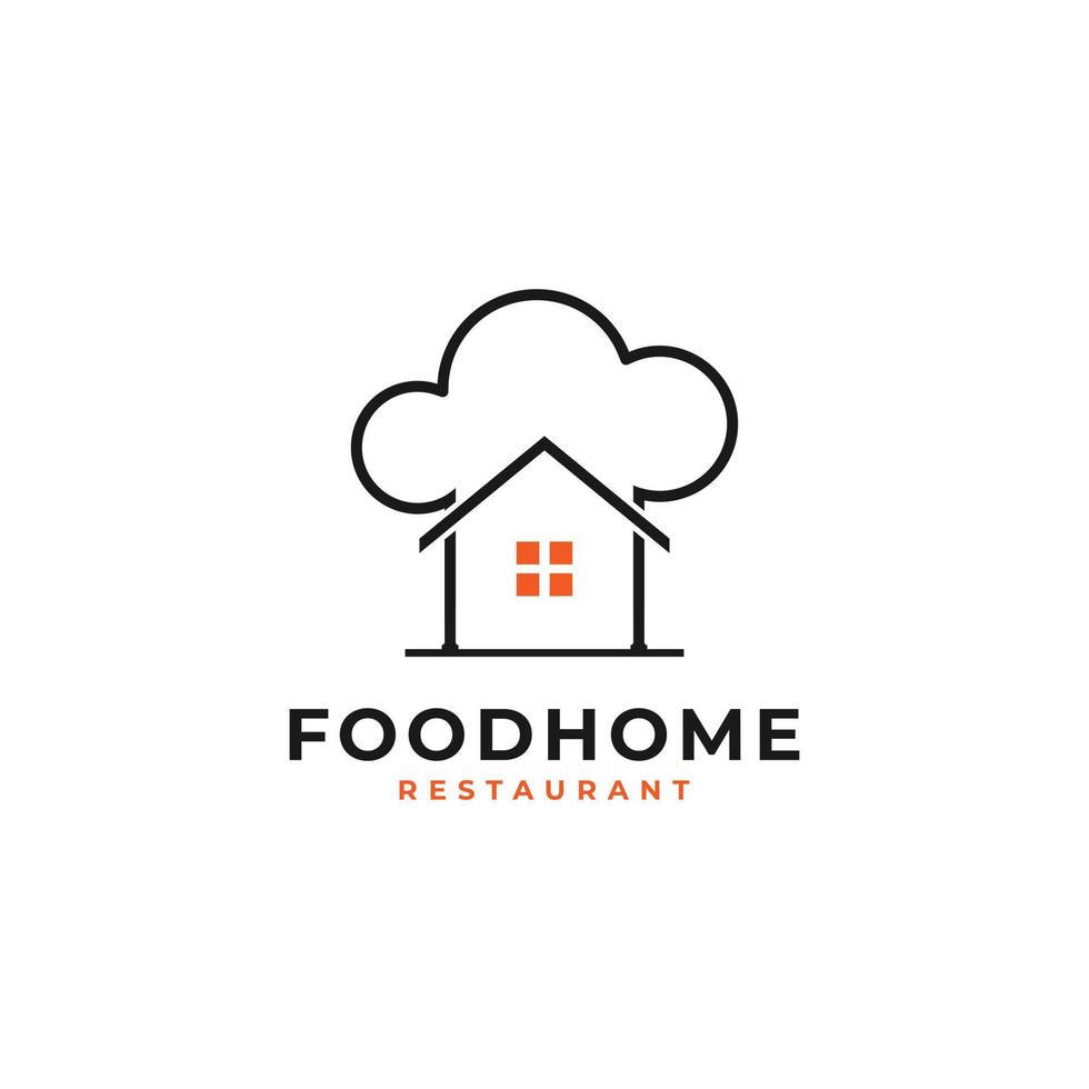 cibo casa chef cappello cucina ristorante cafe logo disegno vettoriale ispirazione