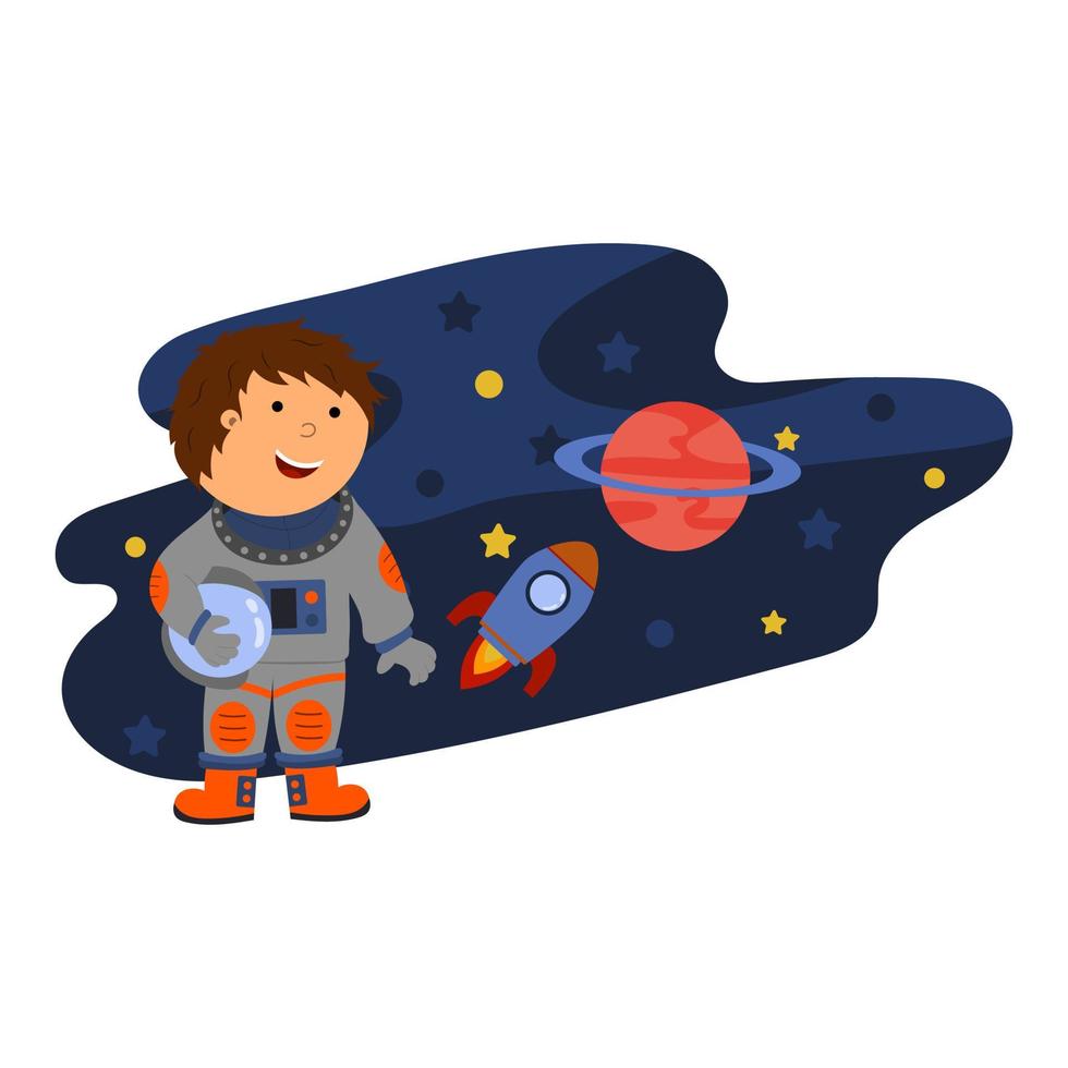 illustrazione di un astronauta nello spazio vettore