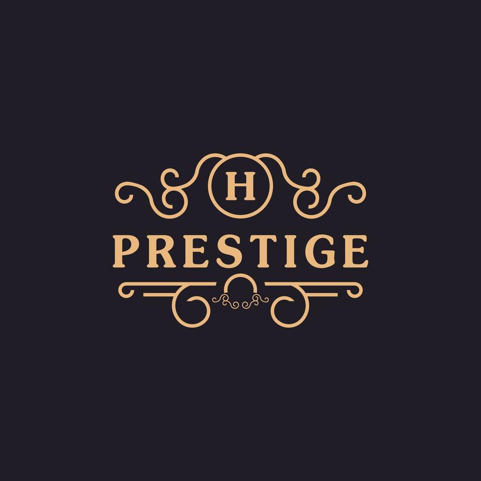 il design del logo di lusso fiorisce con linee di ornamento calligrafiche eleganti. identità del logo per ristorante, royalty, boutique, bar, hotel, araldico, gioielli, elemento del modello vettoriale simbolo della moda