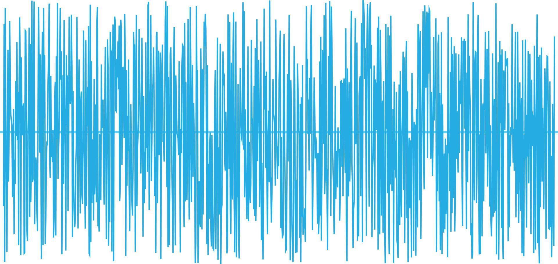 onda sonora blu su sfondo bianco. segno dell'onda sonora. simbolo dell'onda. vettore