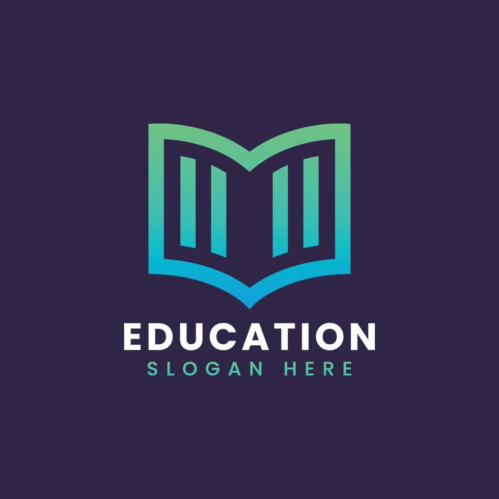 design del logo educativo moderno astratto, design del logo colorato per l'educazione a gradiente vettore