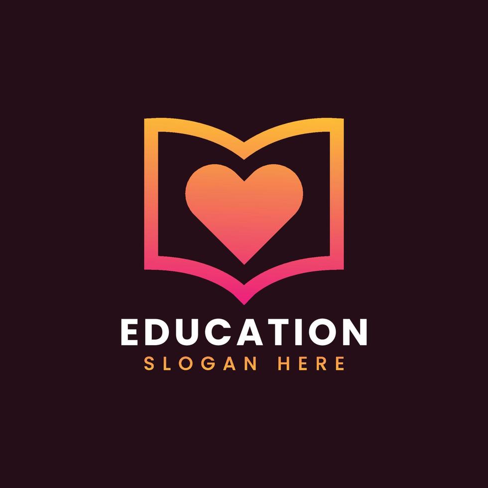 design del logo educativo moderno astratto, design del logo colorato per l'educazione a gradiente vettore
