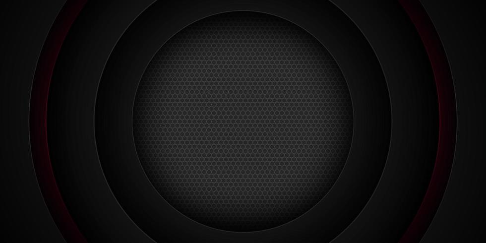 Design del cerchio di carta tagliata a strati neri vettore