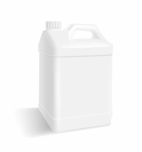 Contenitore in bianco bianco di gallone di plastica vettore