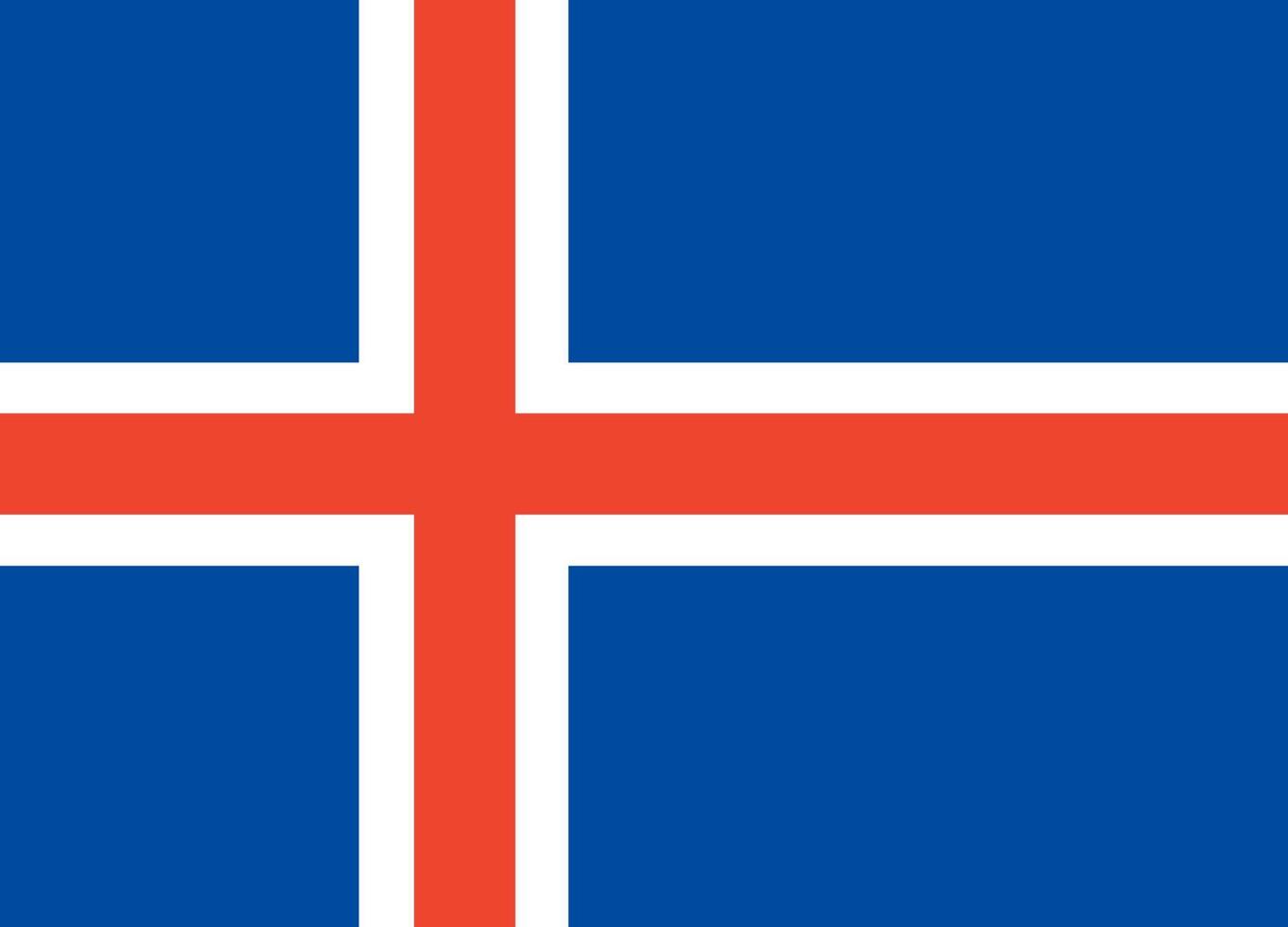 bandiera dell'Islanda. colori e proporzioni ufficiali. bandiera nazionale islandese. vettore