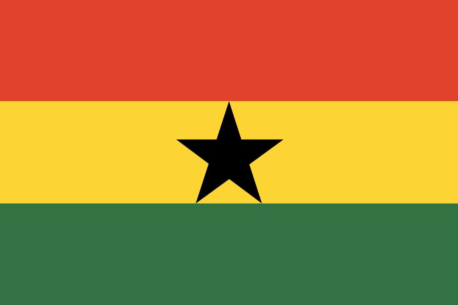 bandiera del ghana. colori e proporzioni ufficiali. bandiera nazionale del ghana. vettore