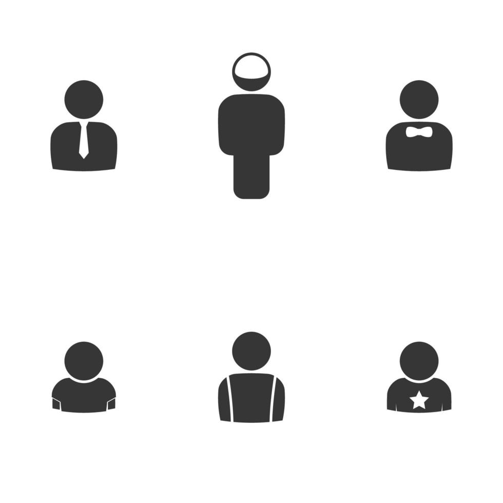 set di icone vettoriali nere, isolate su sfondo bianco. illustrazione piatta su un tema persone