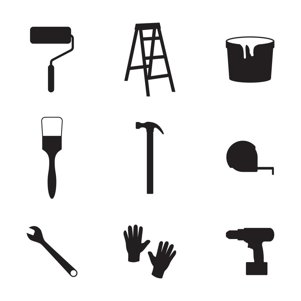 illustrazione vettoriale sulle icone di riparazione della casa a tema