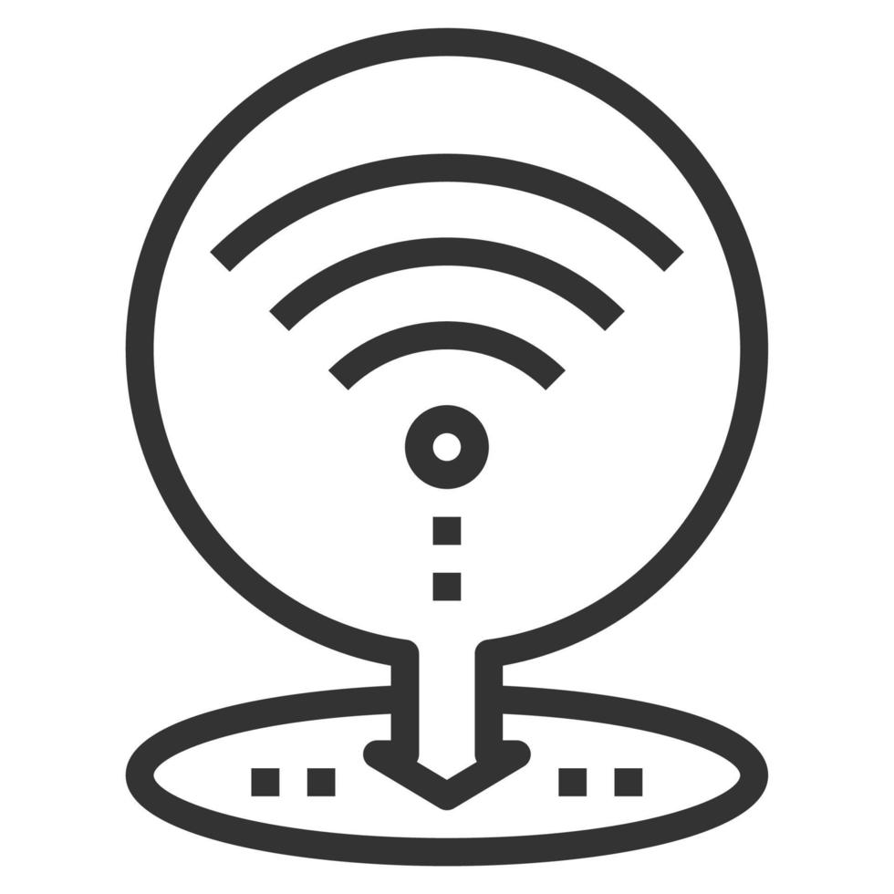 vettore del logo dell'icona della linea dell'hotspot wifi