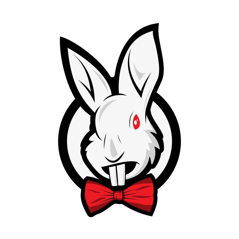 disegno del logo della testa di coniglio vettore