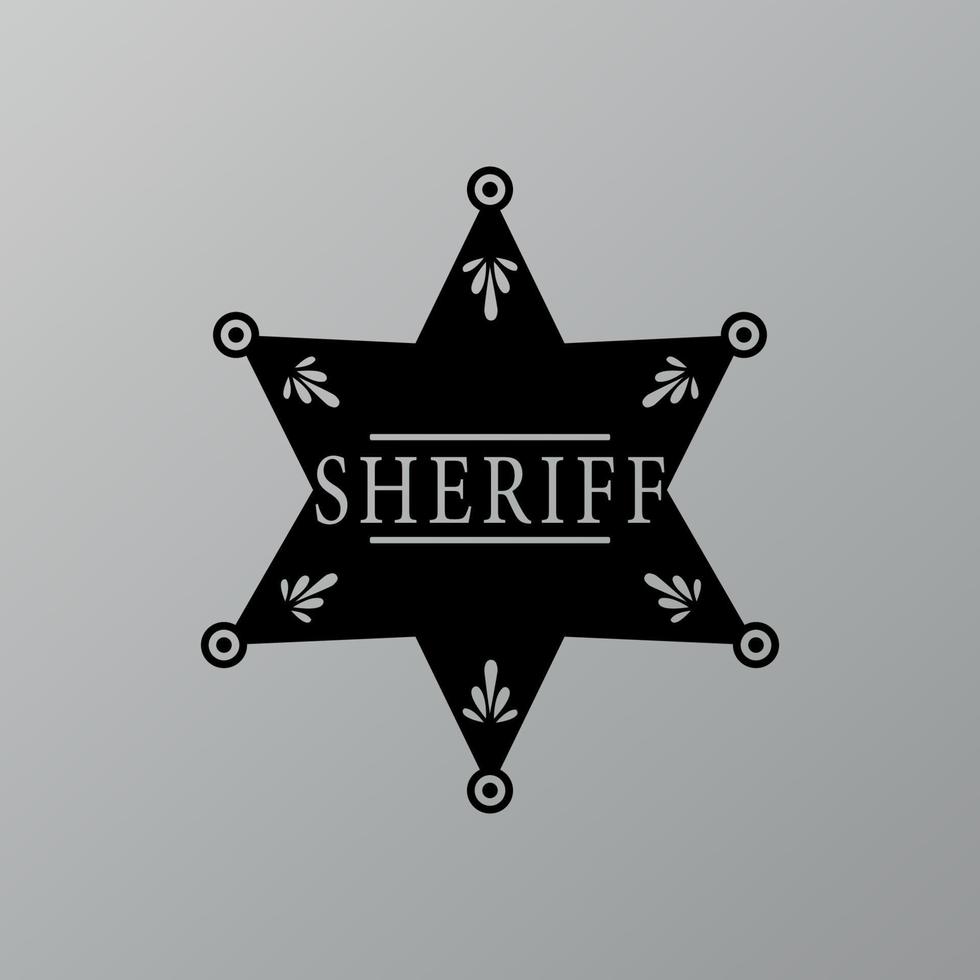 silhouette della stella del distintivo del maresciallo dello sceriffo occidentale. vettore