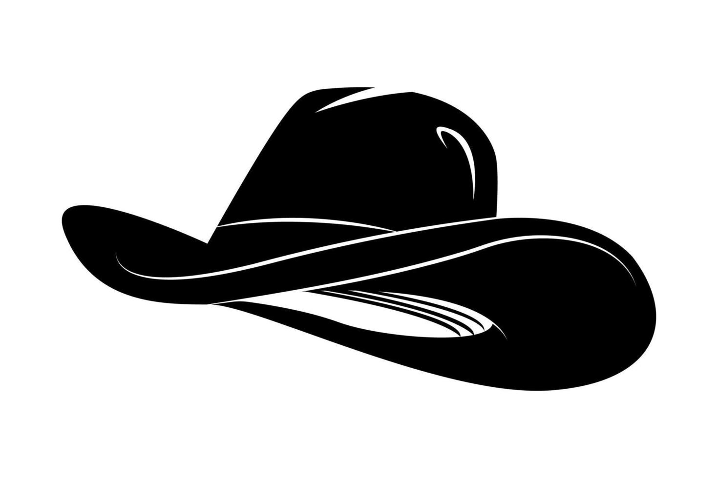 illustrazione di vettore della siluetta del cappello da cowboy occidentale dell'annata.
