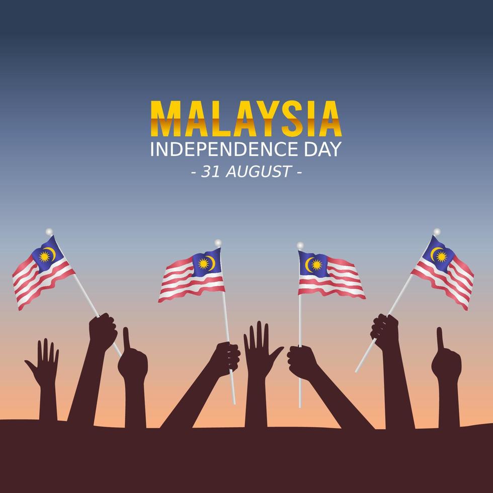 illustrazione vettoriale felice giorno dell'indipendenza della Malesia. adatto per poster e banner di biglietti di auguri