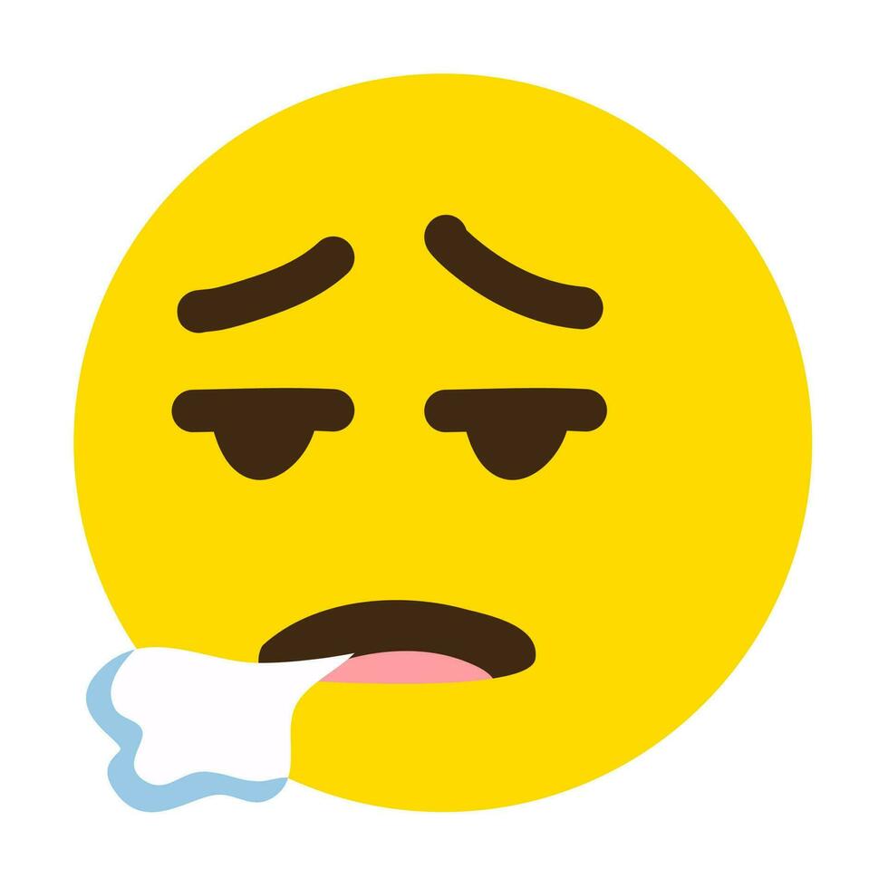 l'emoji del viso mostra l'emozione del burnout. vettore