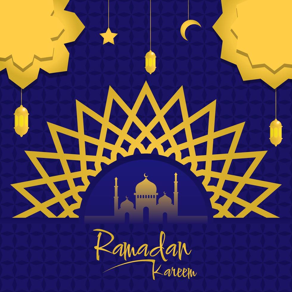 biglietti di auguri per ramadan kareem e eid mubarak. adatto per eventi ramadan vettore