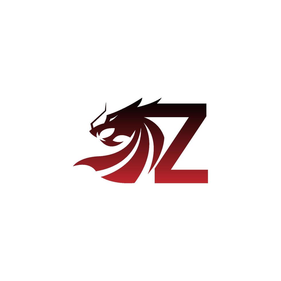 icona del logo della lettera z con il vettore di disegno del drago