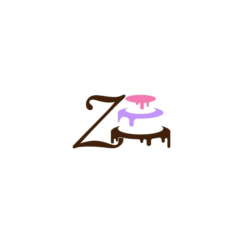 icona della lettera z con il vettore del modello di disegno della torta nuziale