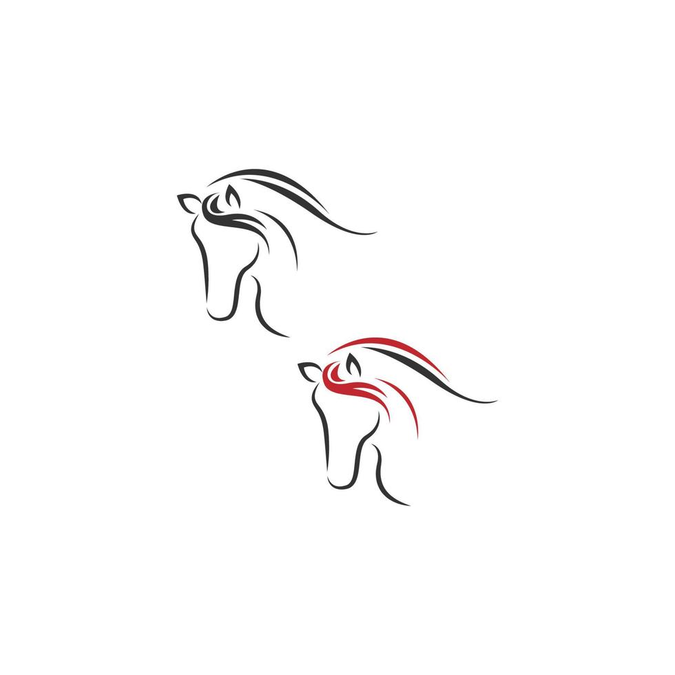 vettore del modello di progettazione dell'icona del logo del cavallo