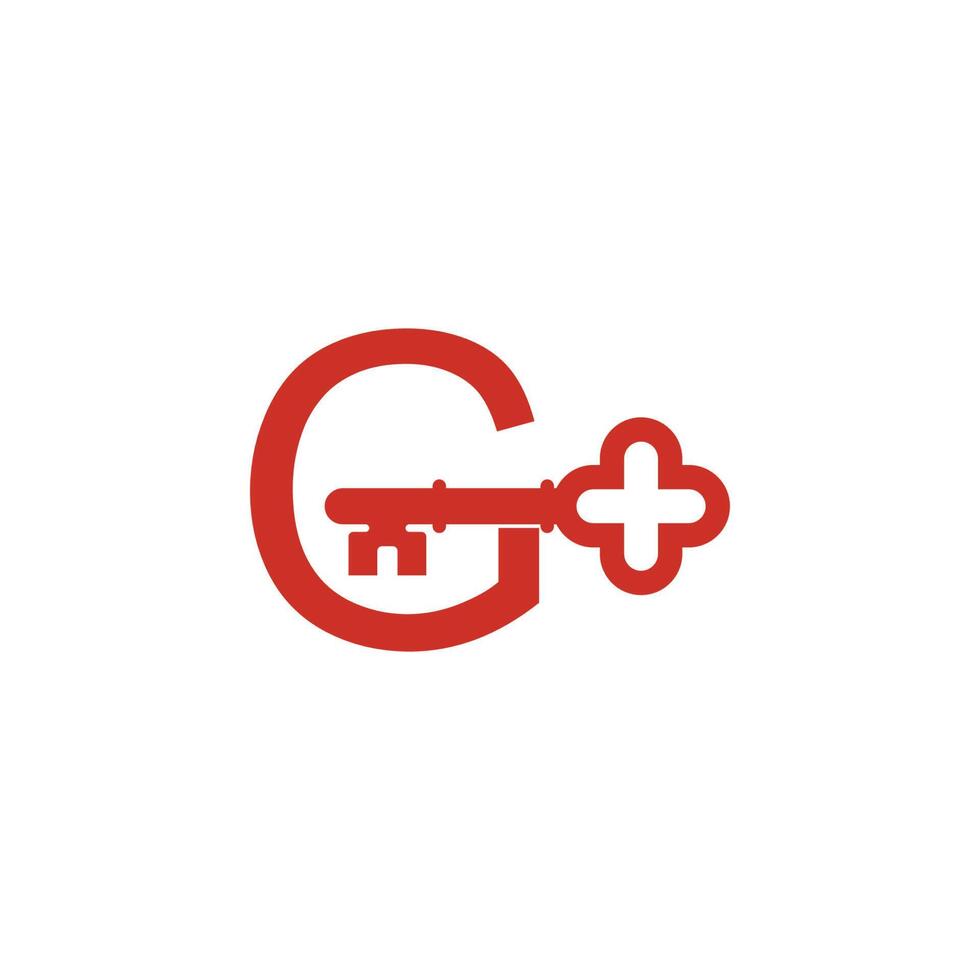 icona del logo della lettera g con modello di simbolo del design dell'icona chiave vettore
