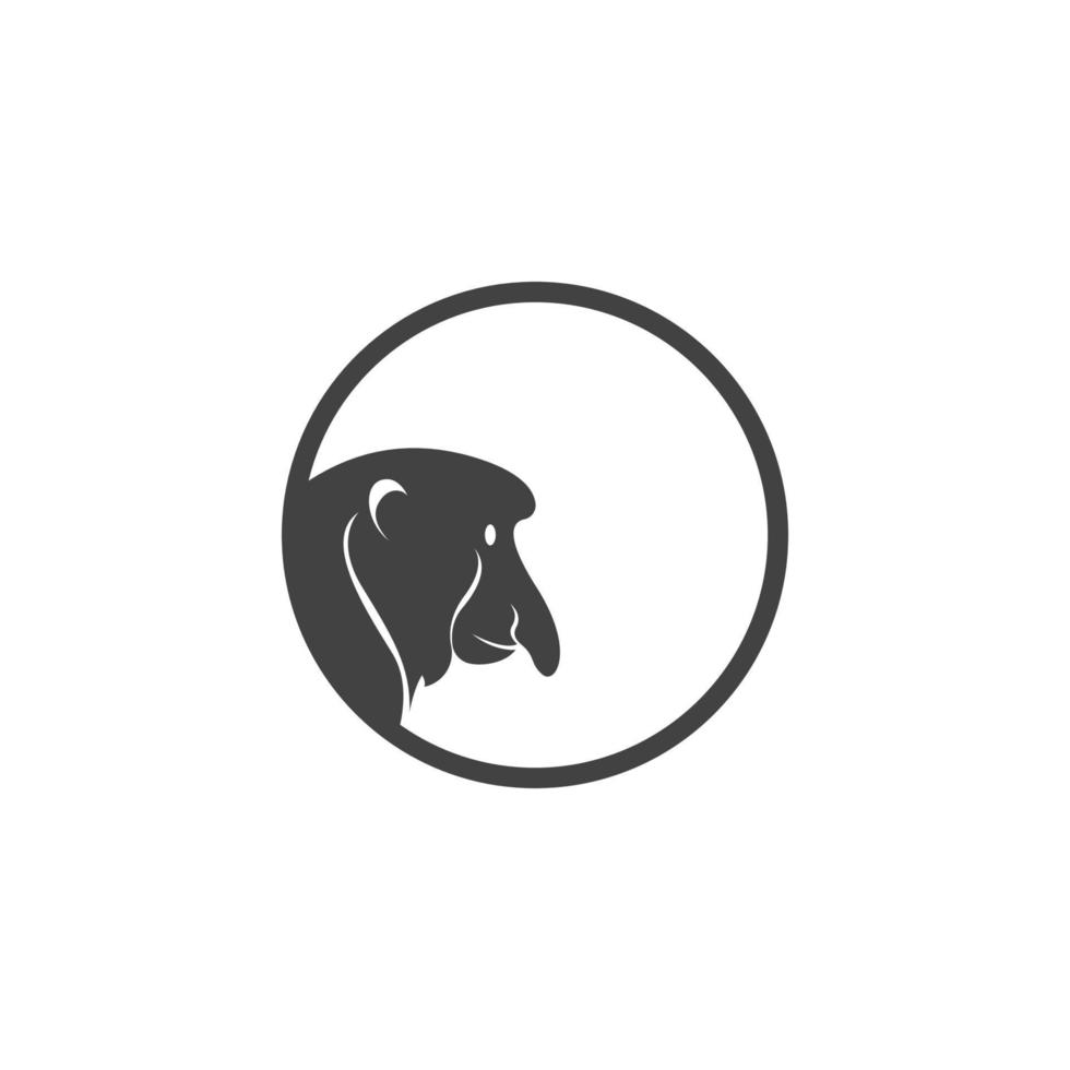 icona del logo della scimmia illustrazione vettoriale design piatto