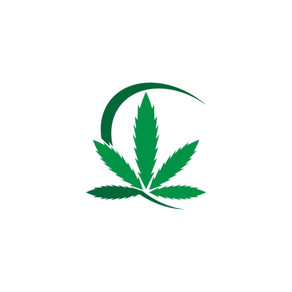modello vettoriale di design del logo foglia di cannabis